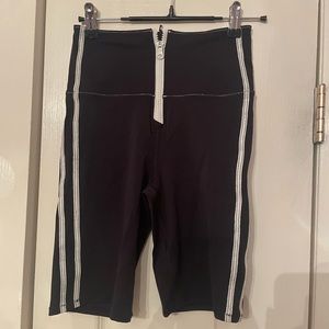Bandier x solid and striped bike shorts